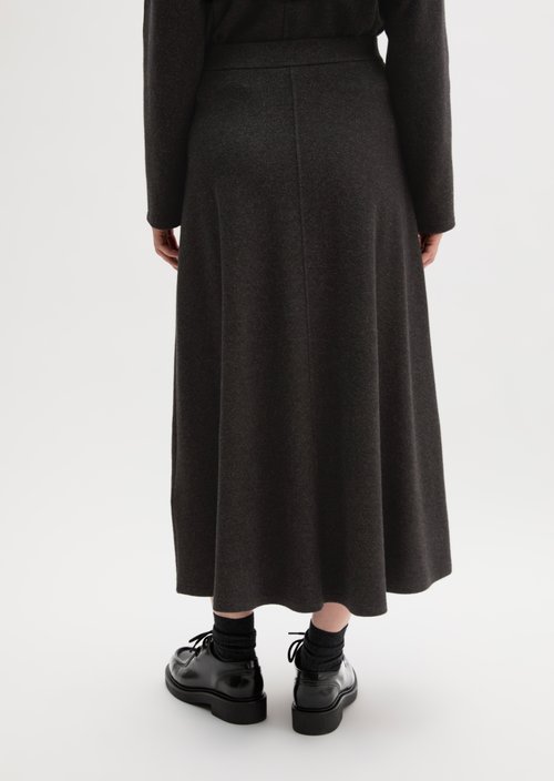 Flared pull-on skirt — Dark Graphite Melange