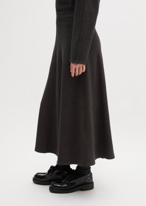 Flared pull-on skirt — Dark Graphite Melange