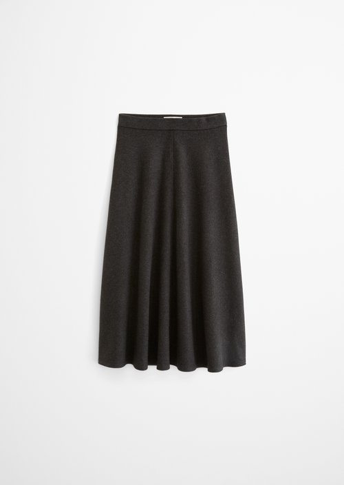 Flared pull-on skirt — Dark Graphite Melange