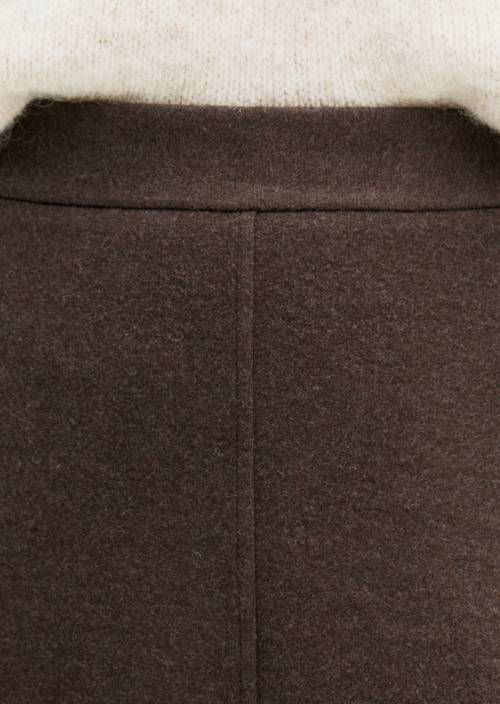 Ausgestellter Pull-on-Skirt Stone Brown Melange in Detailansicht