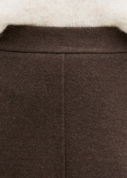 Flared pull-on skirt — Stone Brown Melange