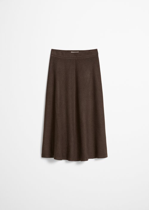 Flared pull-on skirt — Stone Brown Melange