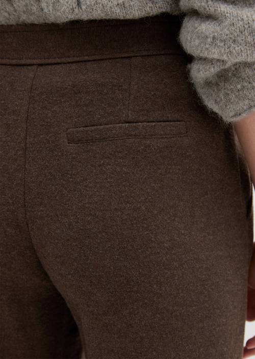 Pull-on Jersey Pants Stone Brown Melange in detail view