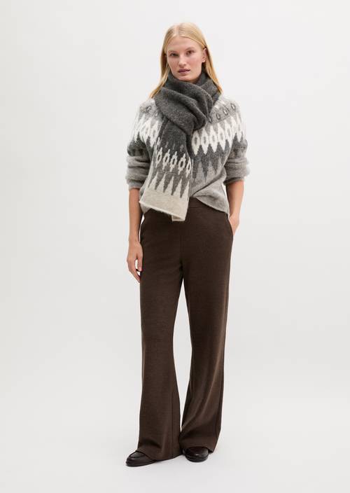 Pull-on Jersey Pants Stone Brown Melange in front view