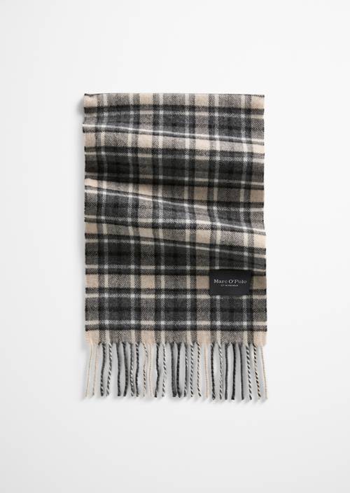Karierter Schal Dark Brown in Frontalansicht