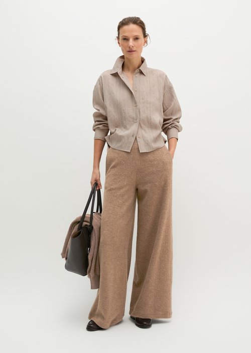 Wide-leg sweatpants — Stone Taupe Melange