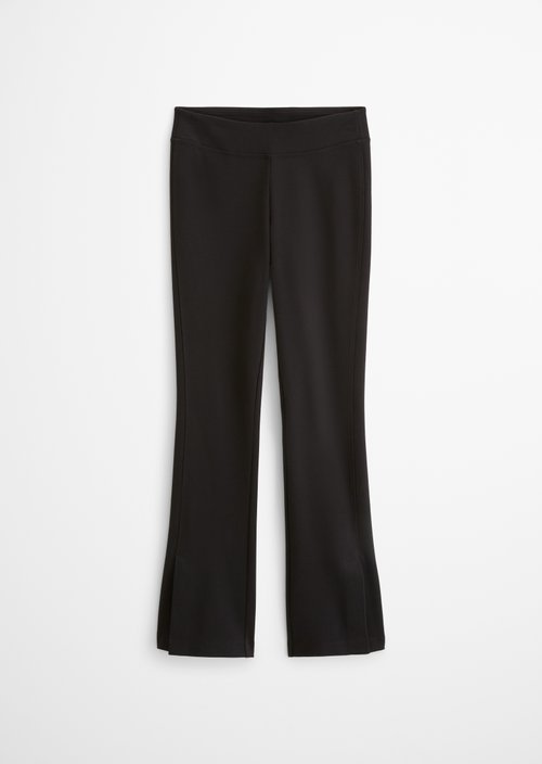 Slim Kick-Flare Pull-On Jersey Pants — Black