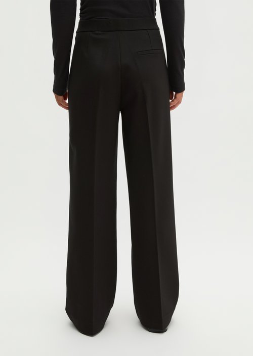 Wide Pull-On Jersey Pants — Black