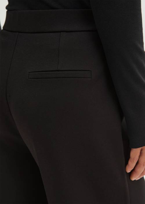 Wide Pull-On Jersey Pants Black in detail view