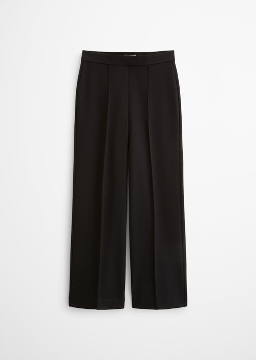Wide Pull-On Jersey Pants — Black