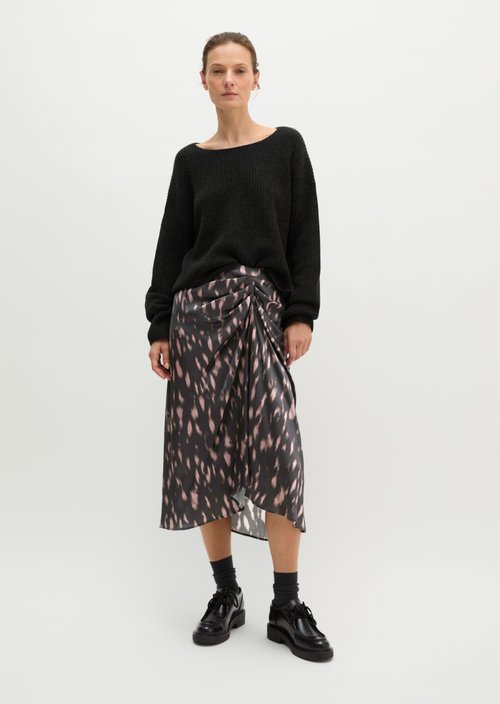 Regular-Fit Skirt with Draped Effect — Dark Grey