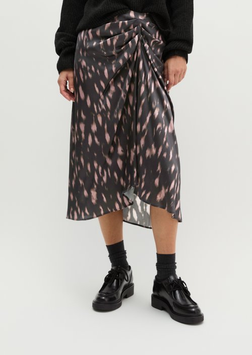 Regular-Fit Skirt with Draped Effect — Dark Grey