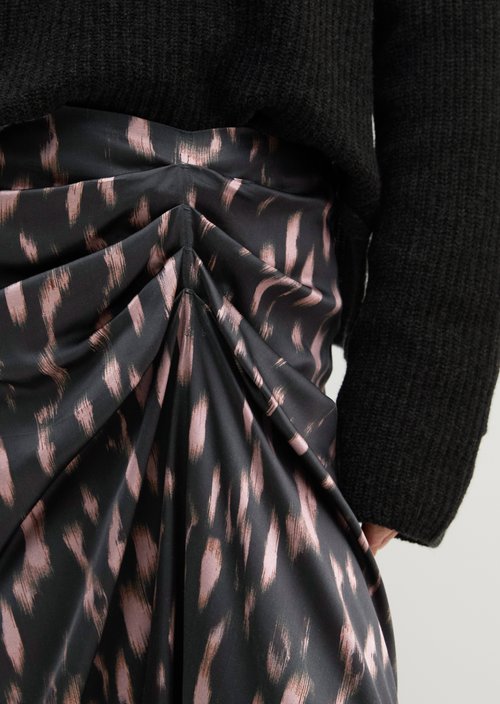 Regular-Fit Skirt with Draped Effect — Dark Grey