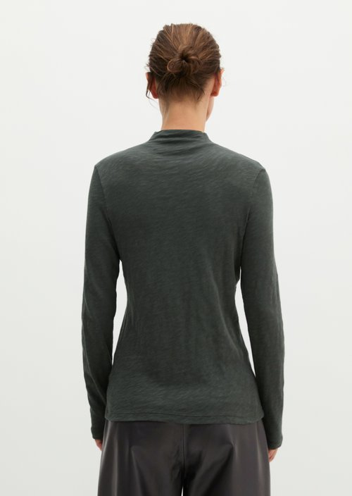 Slim-fit long-sleeve shirt — Broken Graphite
