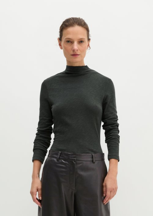 Slim-fit long-sleeve shirt — Broken Graphite