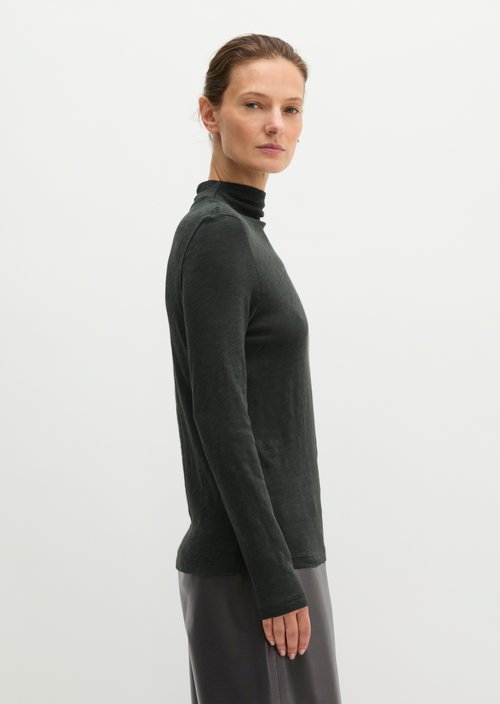 Slim-fit long-sleeve shirt — Broken Graphite