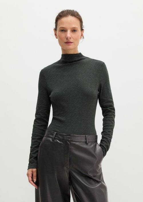 Slim-fit long-sleeve shirt — Broken Graphite