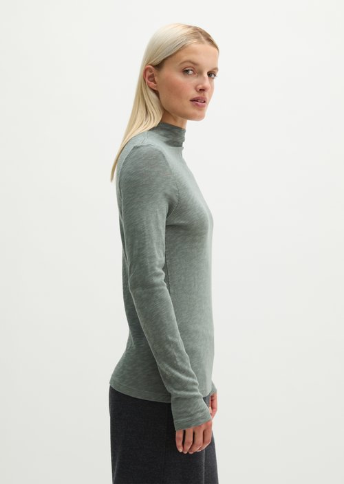 Slim-fit long-sleeve shirt — Foggy Blue