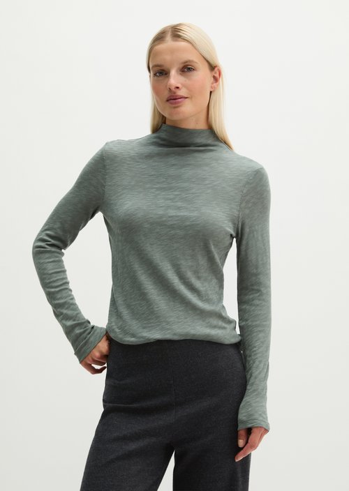 Slim-fit long-sleeve shirt — Foggy Blue