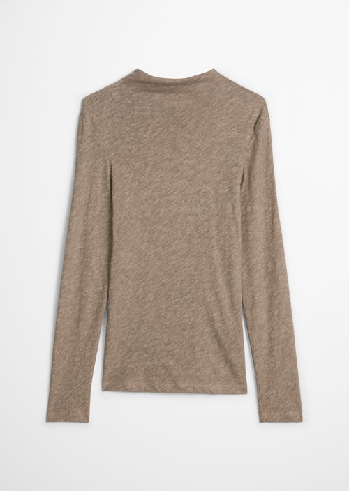 Slim-fit long-sleeve shirt — Stone Taupe Melange