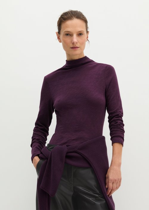 Slim-fit long-sleeve shirt — Pure Plum