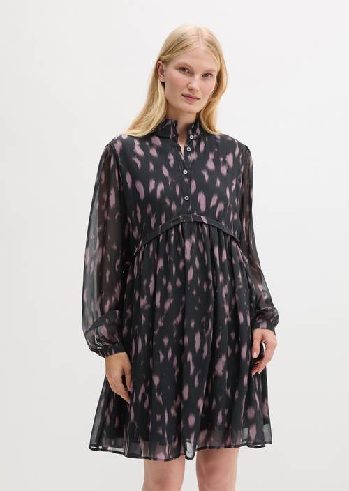 Crinkle-Kleid regular Dark Grey in Frontalansicht