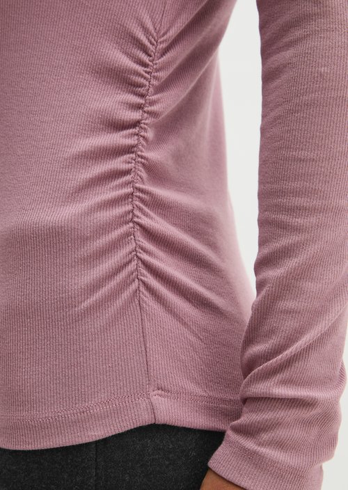 Slim-Fit Ribbed Long-Sleeve Shirt — Gentle Mauve