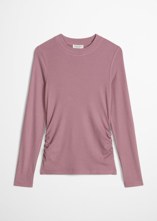 Slim-Fit Ribbed Long-Sleeve Shirt — Gentle Mauve
