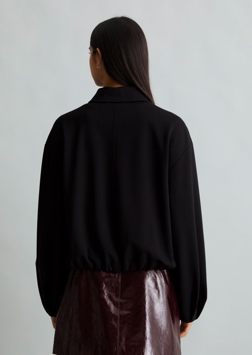 Relaxed-Fit Jersey Jacket — Black