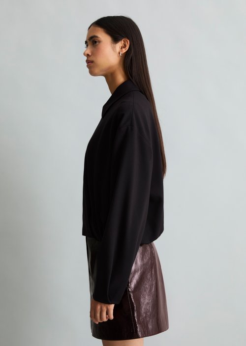 Relaxed-Fit Jersey Jacket — Black