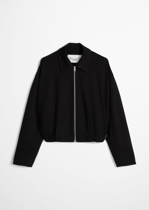 Relaxed-Fit Jersey Jacket — Black
