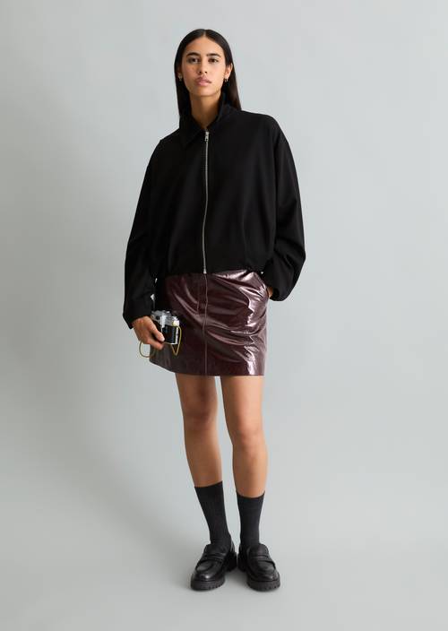 Blouson décontracté en jersey Black en vue de face