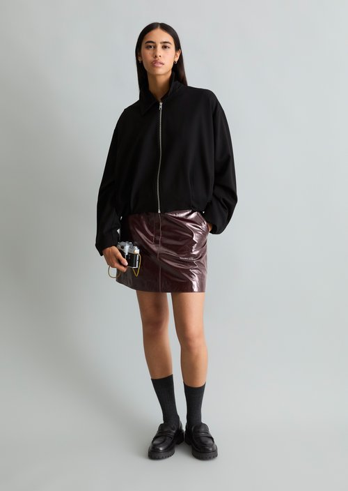 Relaxed-Fit Jersey Jacket — Black