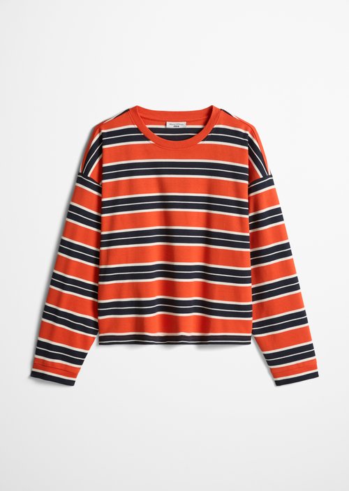 Relaxed-fit Striped Long-Sleeve Shirt — Medium Grey