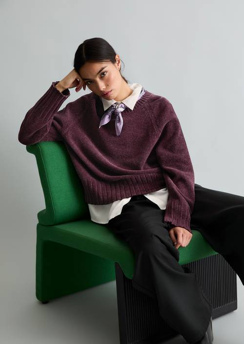 Pullover oversize Rhubarb Jam in Frontalansicht
