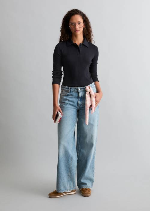 Polo slim Blue Depths en vue de face