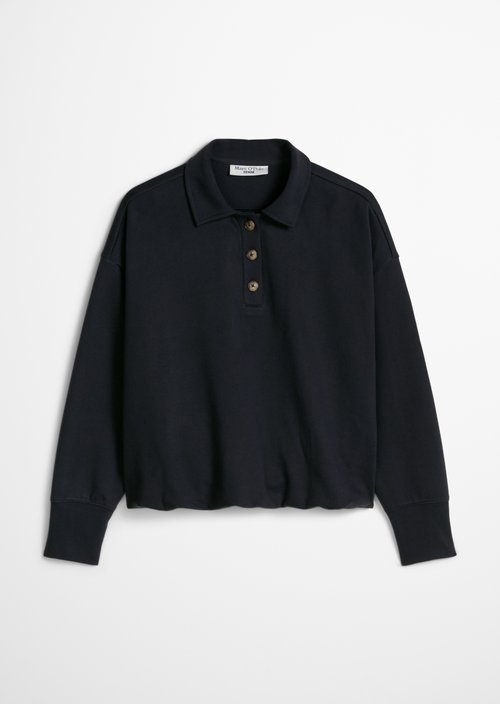 Loose-fitting polo sweatshirt — Blue Depths