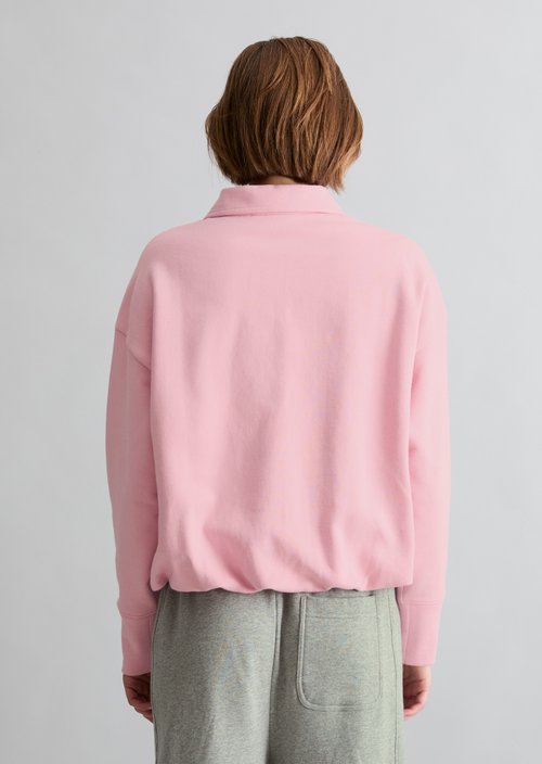 Loose-fitting polo sweatshirt — Strawberry Cream