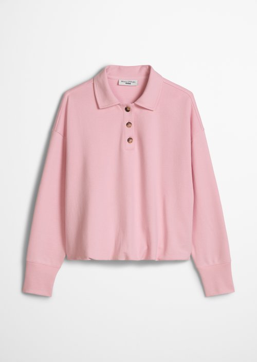 Loose-fitting polo sweatshirt — Strawberry Cream