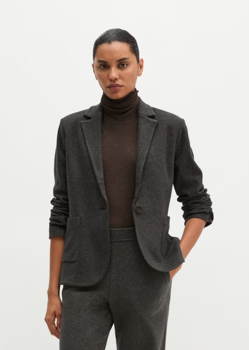 Regular-Fit Jersey Blazer — Dark Graphite Melange