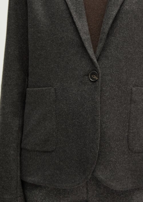 Regular-Fit Jersey Blazer — Dark Graphite Melange