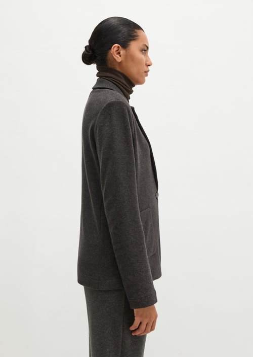 Regular-Fit Jersey Blazer — Dark Graphite Melange