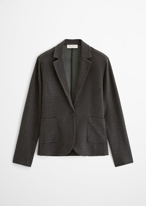 Regular-Fit Jersey Blazer — Dark Graphite Melange