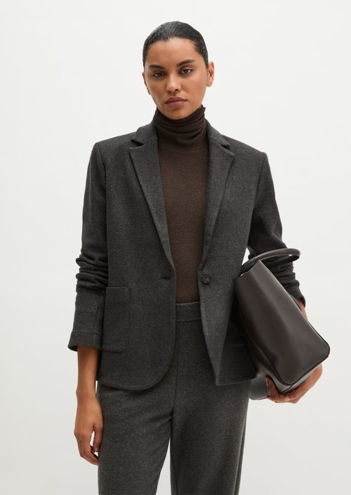 Regular-Fit Jersey Blazer — Dark Graphite Melange