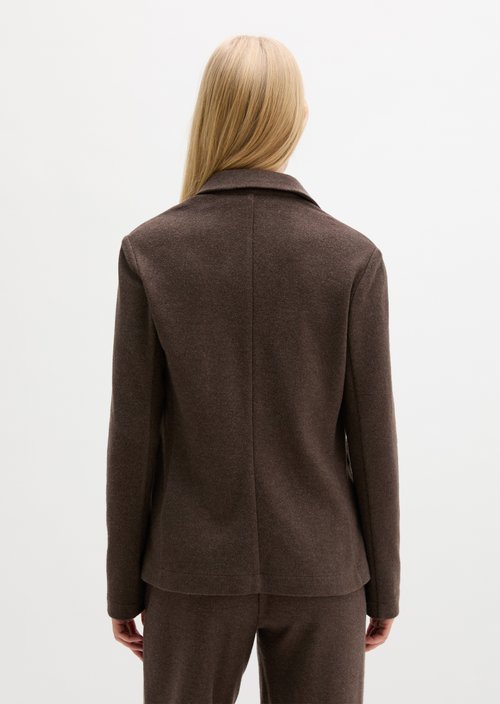Regular-Fit Jersey Blazer — Stone Brown Melange