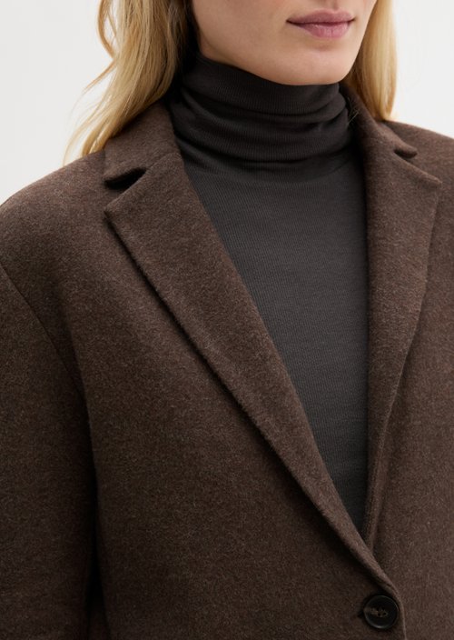 Regular-Fit Jersey Blazer — Stone Brown Melange