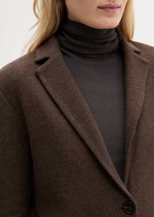 Regular-Fit Jersey Blazer Stone Brown Melange in detail view