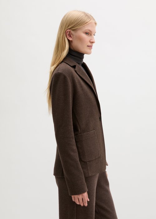 Regular-Fit Jersey Blazer — Stone Brown Melange