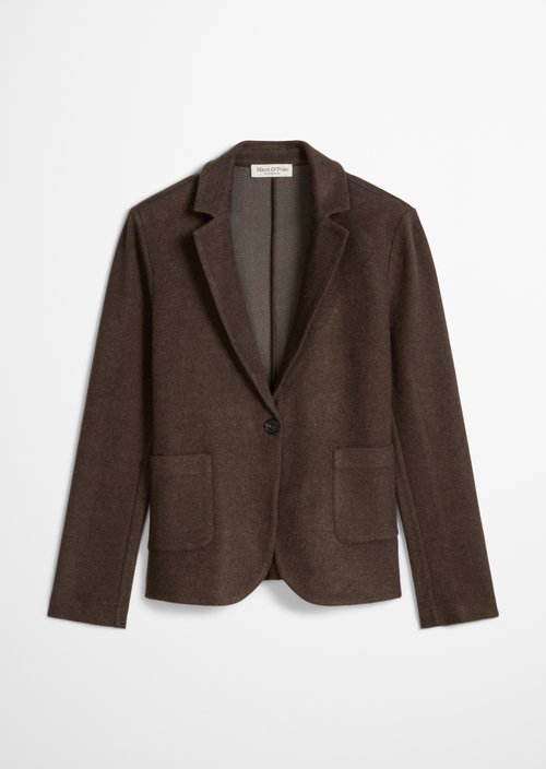 Regular-Fit Jersey Blazer — Stone Brown Melange