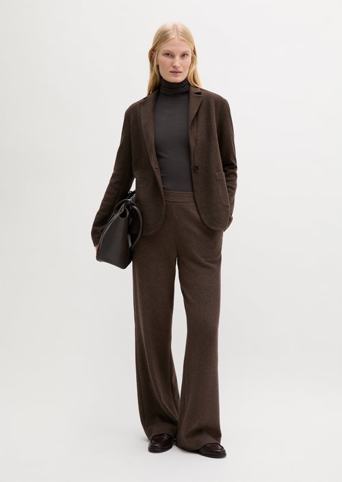 Regular-Fit Jersey Blazer — Stone Brown Melange